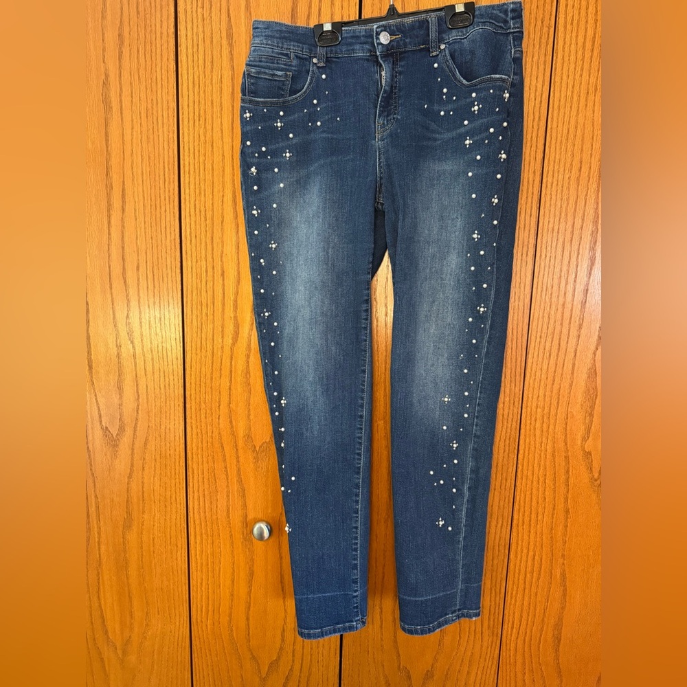 Chico's Blue boyfriend with Accents